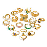 Youthway Zirconia Stainless Steel Geometric Opening 18KGold Plated Waterproof Fashion Trendy Jewelry Unisex 2024 NEW Gift