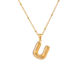 Bubble Letter Initial Necklace