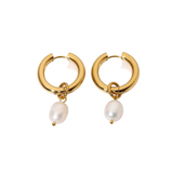 Gold Pearl Earrings