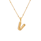 Bubble Letter Initial Necklace