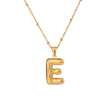 Bubble Letter Initial Necklace