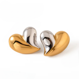 Nina Mixed Metal Heart Stud Earrings