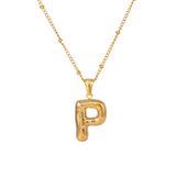 Bubble Letter Initial Necklace