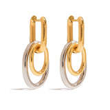 Youthway Metal Geometric U-Shape Huggie Earrings Stainless Steel Jewelry Wholesale Two Color Hollow Hoop Stud Earring
