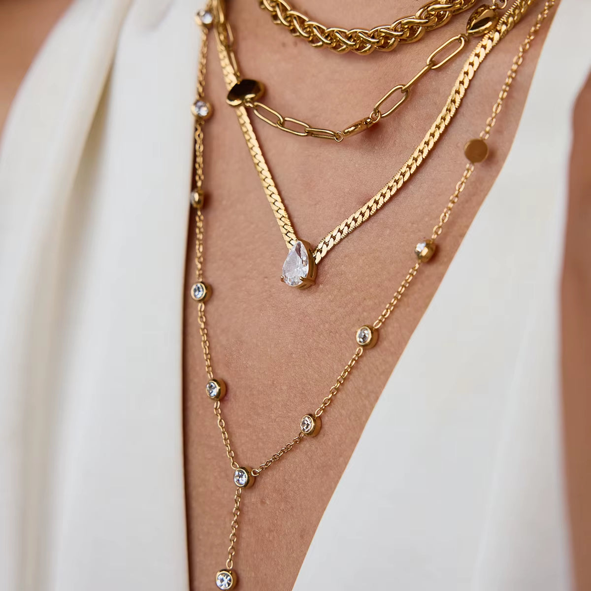 Nova Dangling Gemstone Necklace