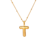 Bubble Letter Initial Necklace