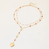 Youthway 18K Gold Plated Beads Love Heart Photo Box Pendant Necklace For Lovers Stainless Steel Waterproof Women Jewelry Gift