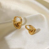 Uworld Removable Hollow Heart Ring Pendant Earrings Stainless Steel 14K Gold Pvd Plated Hoop Earrings For Women