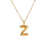 Bubble Letter Initial Necklace