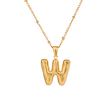 Bubble Letter Initial Necklace