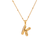 Bubble Letter Initial Necklace