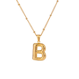 Bubble Letter Initial Necklace