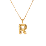 Bubble Letter Initial Necklace