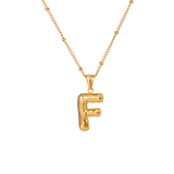 Bubble Letter Initial Necklace