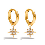 Shooting Star Gold Huggie Earrings