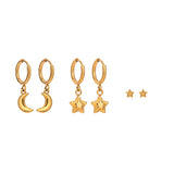 Lunar Huggie Earrings Set