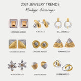 Uworld Statement Stainless Steel Silver Gold Color Mixed Stud Earrings Metal Texture Prevent Allergy Attractive Ear Jewelry Acce