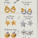 Uworld Stainless Steel Thread-Wrapped Simple Hoop Earrings Minimalist Women's 18K Gold Color Fashion Elegant Dainty Ear Jewelry