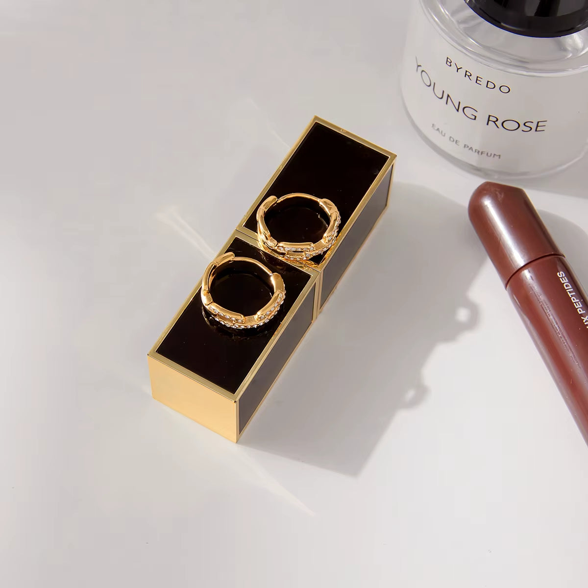 Youthway Classic Zircon Chain Clip Earrings For Women Minimalist 18K Gold Plated Stainless Steel Earrings Fashion Jewelry Gift