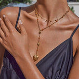 Youthway 18K Gold Plated Beads Love Heart Photo Box Pendant Necklace For Lovers Stainless Steel Waterproof Women Jewelry Gift